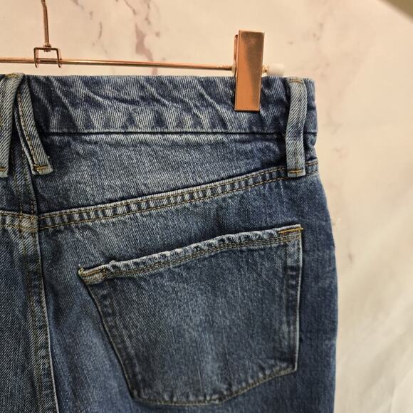 Good American Jeans Womens 4 27 High Rise Denim Dark Wash Fringe Stripe - Picture 9 of 12